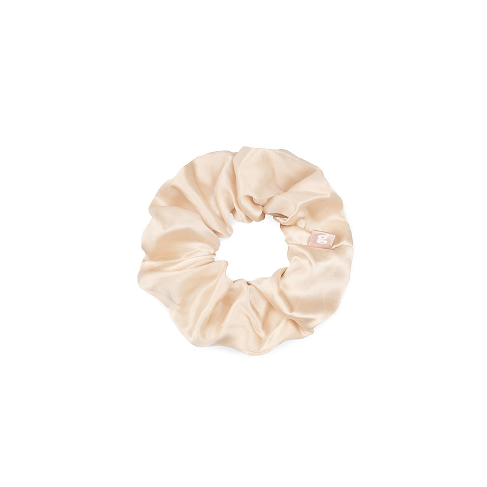 Braunes M Seiden Scrunchie