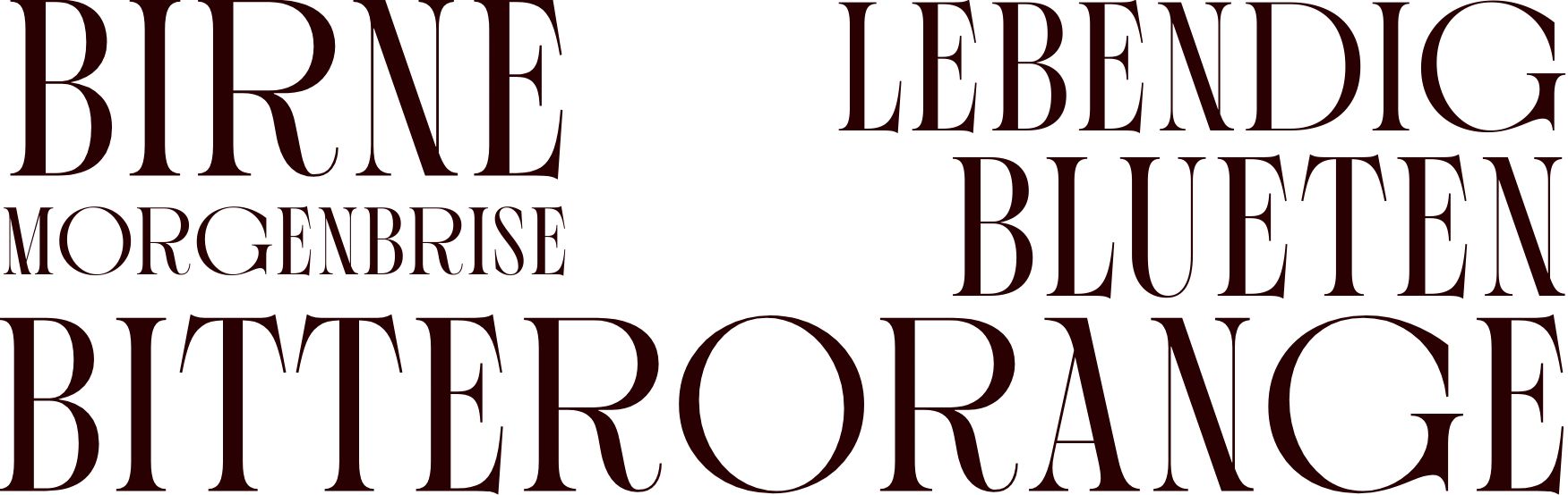 Wörter in dunkelrot 