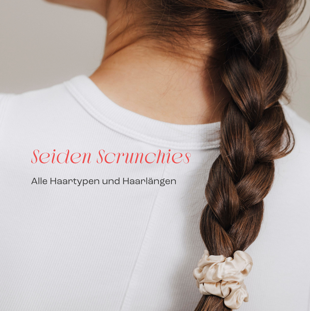 2er Pack beige Seiden Scrunchies in S.
