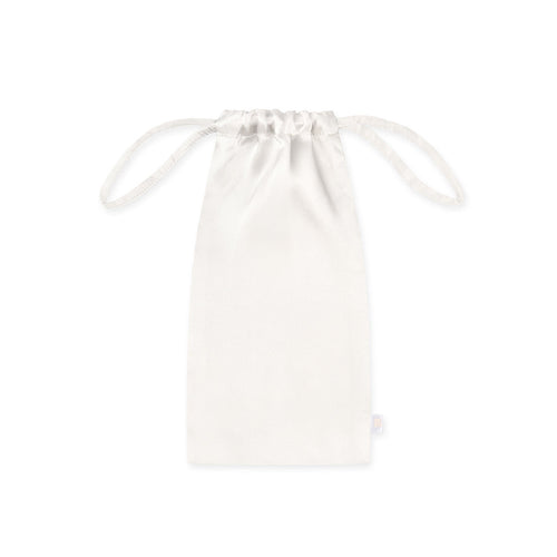 Reisebeutel in weiß aus Seide für den Kissen Bezüg.