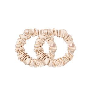 2er Pack beige Seiden Scrunchies in S.