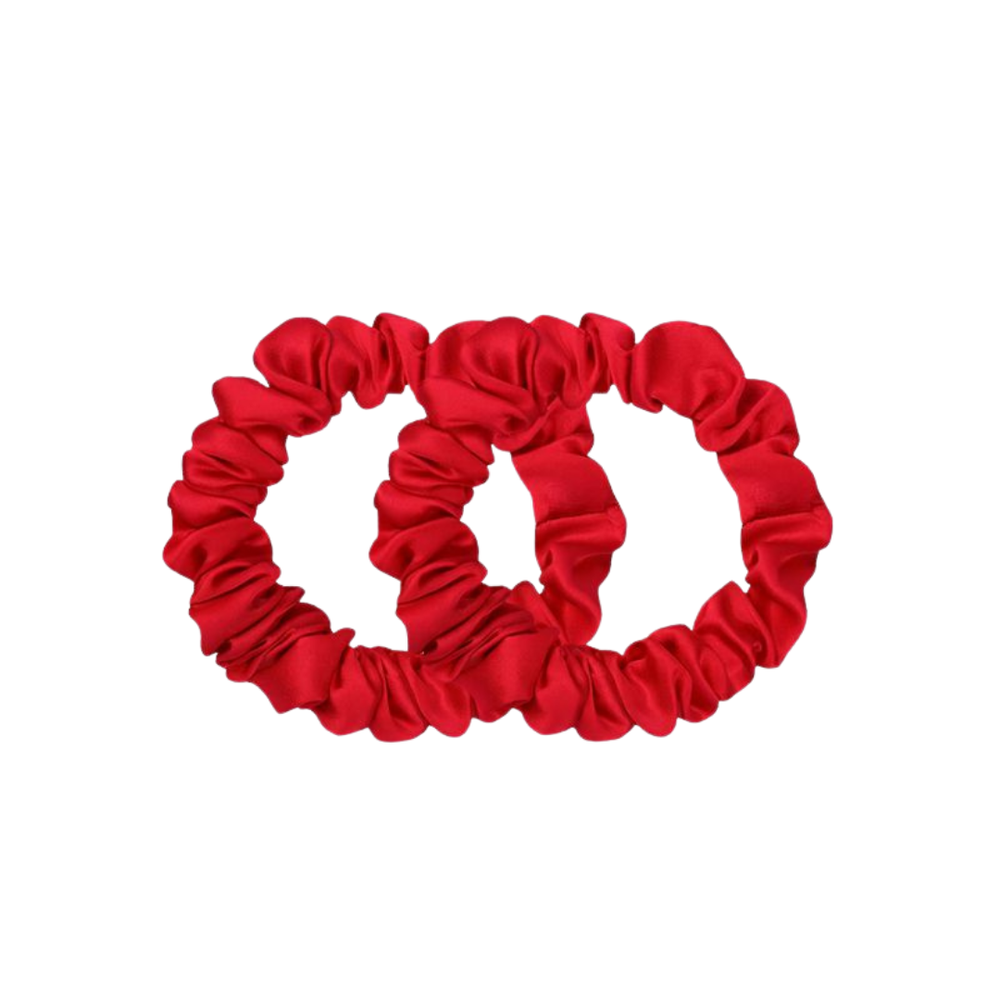 2er Pack beige Seiden Scrunchies in S.