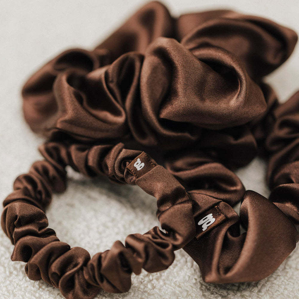 Seiden Scrunchie in Beige aus Maulbeerseide in Größe M